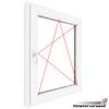 FENSTERVERSAND White uPVC Window, Turn-and-Tilt, Double-Glazed Clear Glass, DIN Right-Handed, 600 x 900 mm, 70 mm Profile view 2