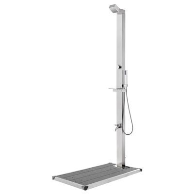 Hommdiy Garden Shower with Gray Base Plate, 225 cm, Stainless Steel