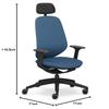 Sedus se:kit Office Chair, Upholstered Backrest, 2D Armrests, Neck & Lumbar Support, Blue view 2