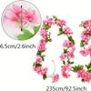 HAOSHICS 2-Pack Artificial Cherry Blossom Flower Vines for Outdoor Use, Hanging Silk Flower Garland for Weddings, Parties, Home Decor, Japanese Kawaii Decor (White) view 2