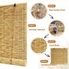 MMleYN Adjustable Bamboo Blind, 60–300 cm Height, Natural Reed Privacy Shade, White Line, 90 x 20 view 3