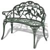 TRAGLO Outdoor Aluminum Park Bench, Rust-Free and Weather-Resistant, with Backrest and Armrests, for 2–3 People, Antique Green view 1