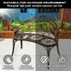 TRAGLO Outdoor Aluminum Park Bench, Rust-Free and Weather-Resistant, with Backrest and Armrests, for 2–3 People, Antique Green view 4