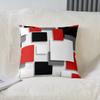 Geometric Grid Ombre Pillow Cover, Red Gray Black White, 45 x 45 cm view 2