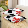 Geometric Grid Ombre Pillow Cover, Red Gray Black White, 45 x 45 cm view 3