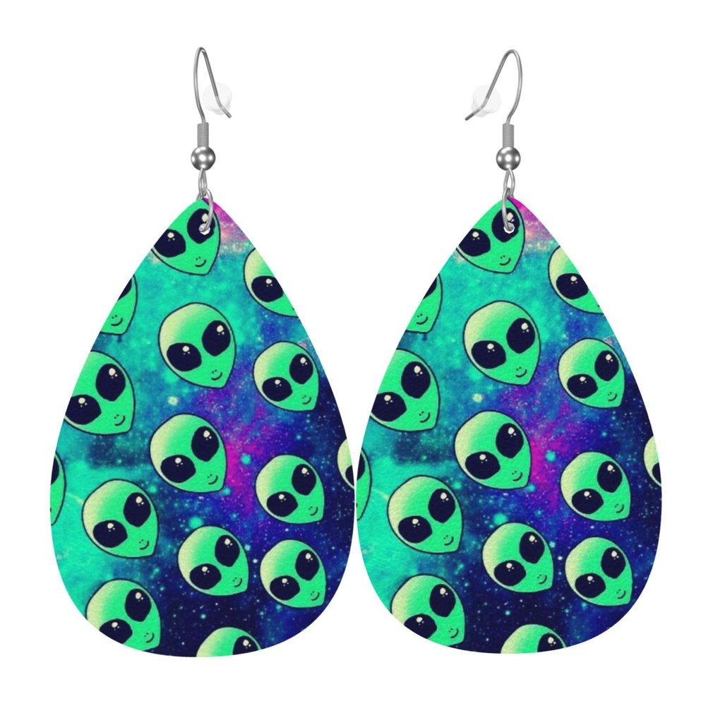 American Football Shoelace Water Drop-Shaped Faux Leather Earrings for Women
