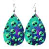 American Football Shoelace Water Drop-Shaped Faux Leather Earrings for Women view 1