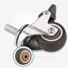 Heavy-Duty Swivel Casters with Brakes, Rubber Wheels, 360° Swivel, M6/M8/M10, Set of 4 view 3