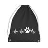 absenda Heartbeat Cat Paw Drawstring Bag - ECG Cat Paw, Black view 1