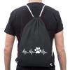 absenda Heartbeat Cat Paw Drawstring Bag - ECG Cat Paw, Black view 2