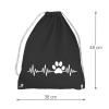 absenda Heartbeat Cat Paw Drawstring Bag - ECG Cat Paw, Black view 3
