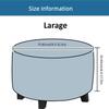 Round Ottoman Slipcover, Jacquard Stretch Footstool Protector with Elastic Bottom, Small Checks, Soft Washable Furniture Cover (Navy Blue, L) view 2