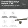 Garesa Molis Curtain Rod, 20 mm, Single Rod, Matte Chrome, 120 cm view 3