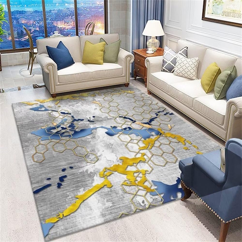 RUGMRZ Gray Short-Pile Rug, 60 × 120 cm