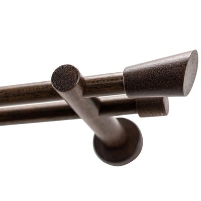 Garesa Molis Curtain Rod, 20 mm, Double Rod, Walnut, 380 cm