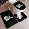 IUBBKI Skull Middle Finger Flannel Bathroom Rug Set, 3-Piece view 1