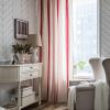 Gualiy Two-Tone Striped Curtain, Red, 59 x 71 in view 1