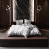 Mako Satin Toile de Jouy Rose Pillowcase, Anthracite (40 x 40 cm) view 1