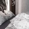 Mako Satin Toile de Jouy Rose Pillowcase, Anthracite (40 x 40 cm) view 3