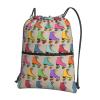 Tigers Roller Skate Drawstring Backpack with Zipper, Unisex view 1