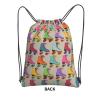 Tigers Roller Skate Drawstring Backpack with Zipper, Unisex view 3