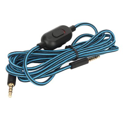 Gaming Headset Audio Cable with Volume Control and Mute, Fabric Cable for G Pro, G Pro X, G433, G233, Blue