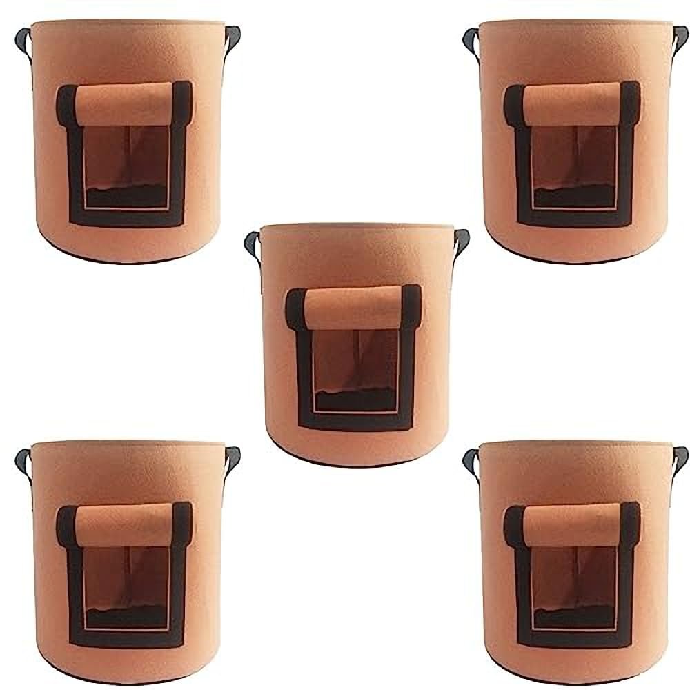 Ulalaza 5-Pack Potato Grow Bags with Flap, 30 x 35 cm