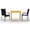 BULANED 3-Piece Garden Dining Set, Black view 1
