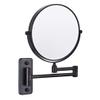 Makeup Mirror, Double-Sided Wall-Mounted, 3x Magnification, 360° Swivel, Extendable Arm, 8 in, Black view 1