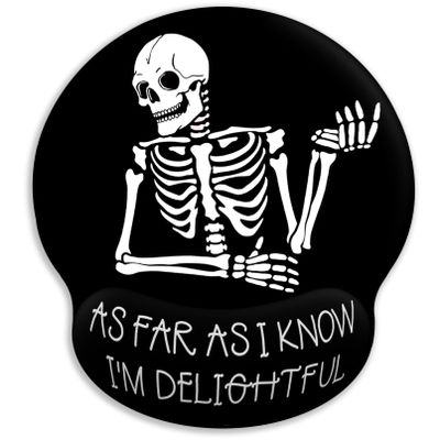 Ergonomic Mouse Pad with Wrist Rest – Gothic Skull Skeleton Design