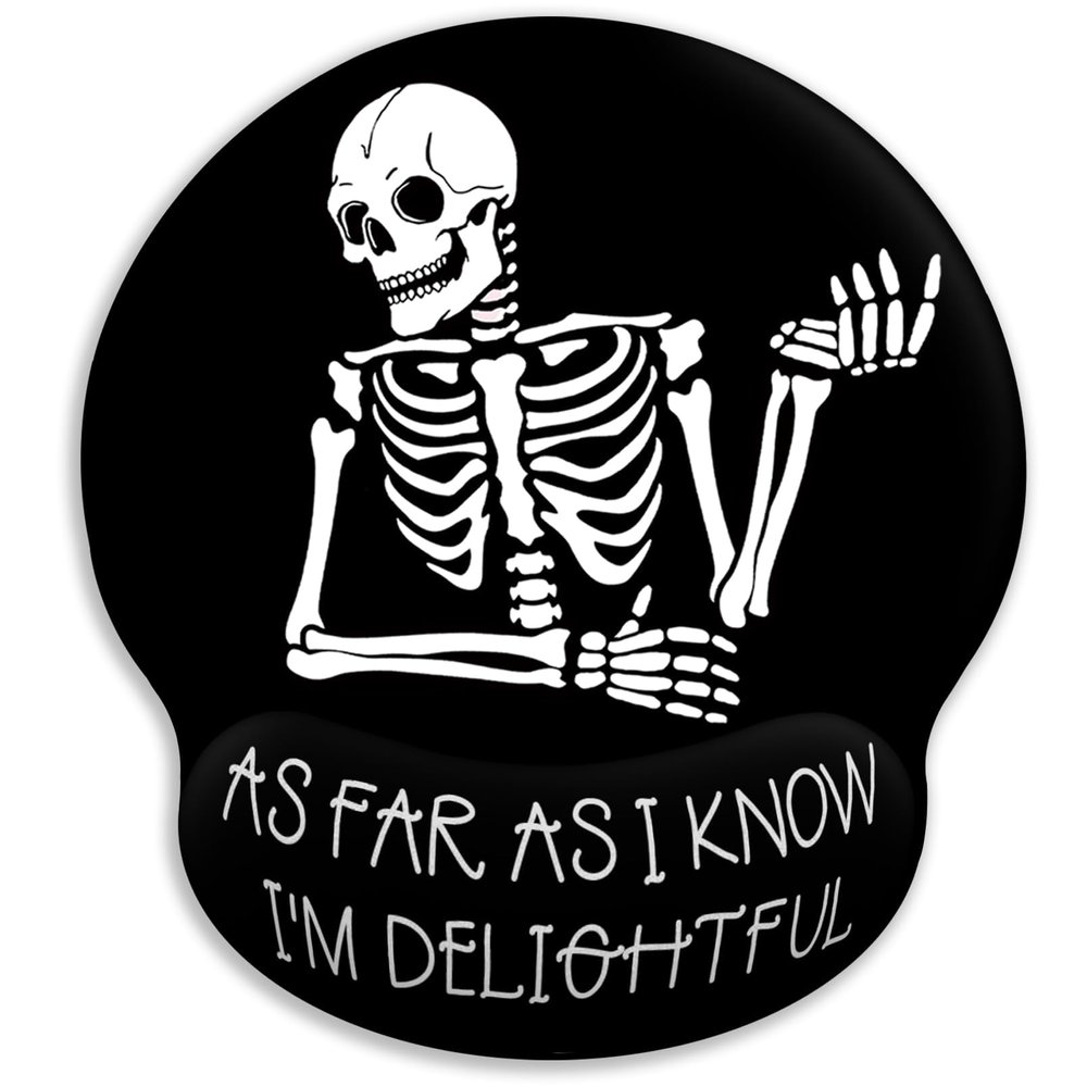 Ergonomic Mouse Pad with Wrist Rest – Gothic Skull Skeleton Design
