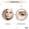 8-Inch Double-Sided Wall-Mounted Makeup Mirror, 5X Magnification, Rose Gold view 2