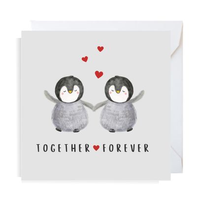 Second Ave Together Forever Penguin Square Card