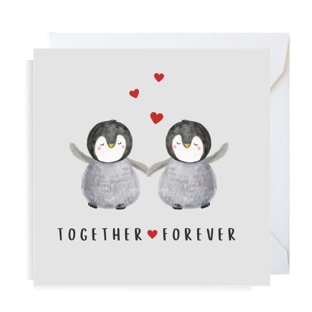 Second Ave Together Forever Penguin Square Card