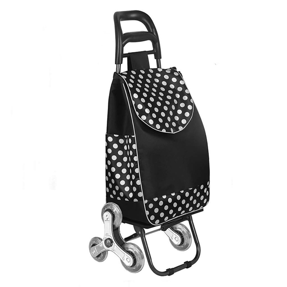 FLYIFE Mobile Hand Truck, Stair-Climbing Shopping Cart, 6-Wheel Multifunctional Shopping Cart with Metal Frame, Multifunctional Luggage Cart with Dolly/B