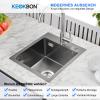 45 x 50 cm Black Stainless Steel Kitchen Sink, 1 Bowl view 2