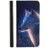 CoverHeld Flip Phone Case for Samsung Galaxy A34 5G, Faux Leather, Wolf Profile Design 3486, Blue Glitter view 1