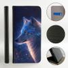 CoverHeld Flip Phone Case for Samsung Galaxy A34 5G, Faux Leather, Wolf Profile Design 3486, Blue Glitter view 2