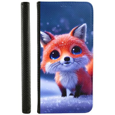 Samsung Galaxy A5 (2017) Flip Case, Faux Leather, 3D Fox in Snow Design 3482