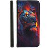 CoverHeld Phone Case for Samsung Galaxy A32 4G, Flip Faux Leather Case, Design 3489, Abstract Lion, Blue, Yellow, Orange view 1
