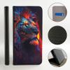 CoverHeld Phone Case for Samsung Galaxy A32 4G, Flip Faux Leather Case, Design 3489, Abstract Lion, Blue, Yellow, Orange view 2