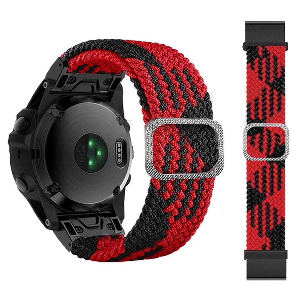 ANZOAT 22/26 mm QuickFit Watch Band for Garmin Fenix 7/7X/6/6X Pro/5X/5 Plus/3HR, Forerunner 935/945, Braided Nylon Solo Loop, Agate