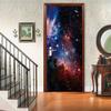 3D Door Sticker 80 x 200 cm, Self-Adhesive PVC Waterproof Wall Decal, Planet Galaxy World Design view 4