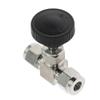 HOMEXO Adjustable Needle Valve, 1/2 in, 304 Stainless Steel, Double-Ferrule Compression Fitting view 1
