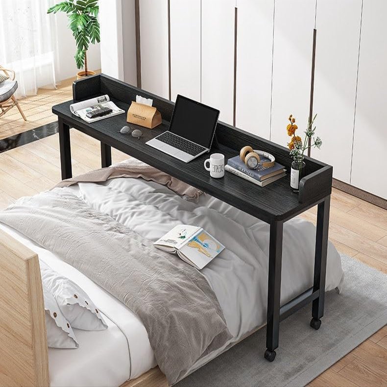 ALLOCO Overbed Table with Wheels, Adjustable Laptop Desk, 170 × 40 cm, Color B