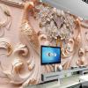 HUAMEIMEI Self-Adhesive PVC 3D Wall Mural with Peacock, Butterfly and Flower Relief view 2