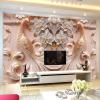 HUAMEIMEI Self-Adhesive PVC 3D Wall Mural with Peacock, Butterfly and Flower Relief view 3