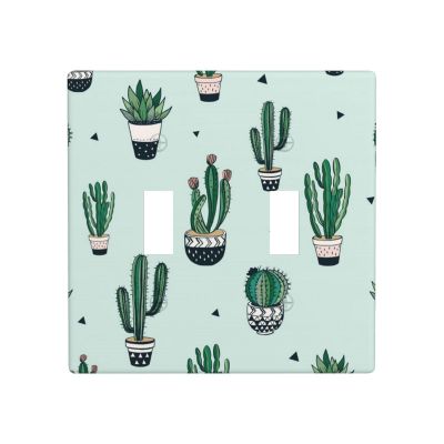 Green Cactus Decorator Wall Plate for Light Switches, Dimmers, or Outlets
