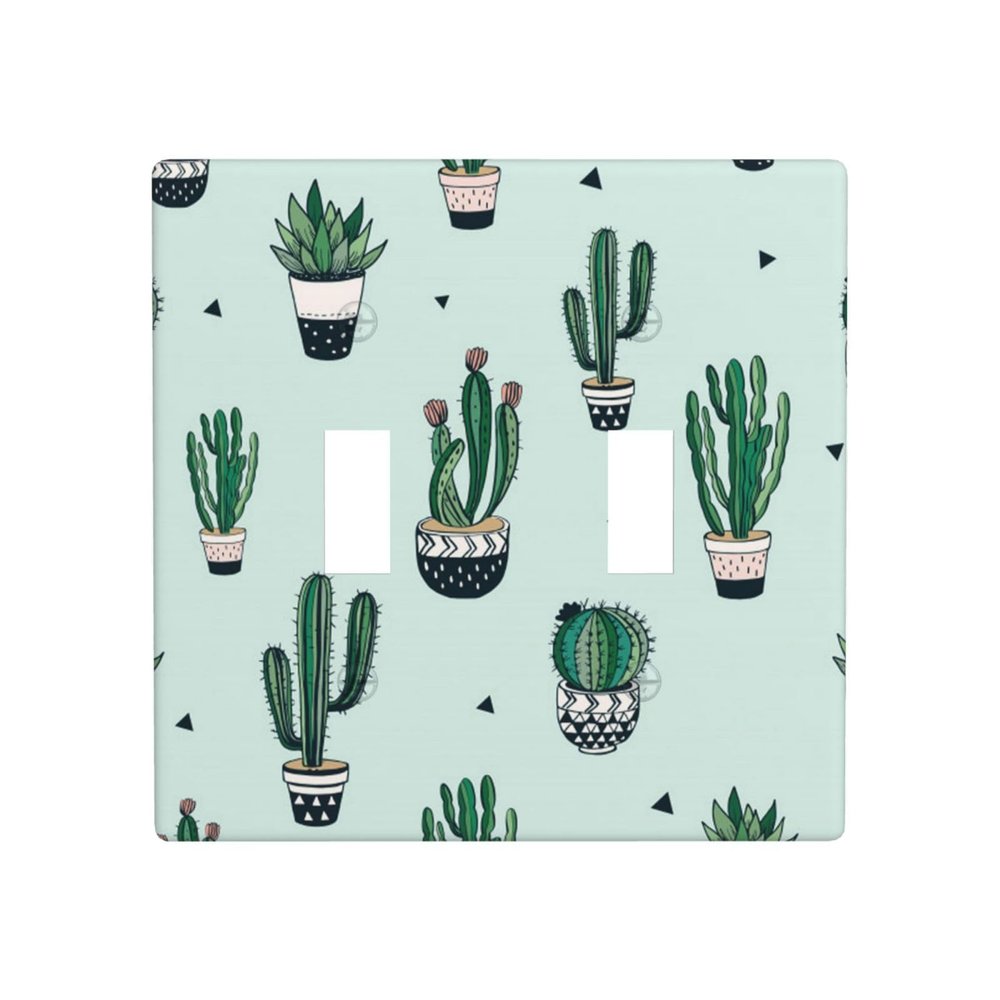 Green Cactus Decorator Wall Plate for Light Switches, Dimmers, or Outlets