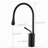 Bathroom Sink Faucet, High-Arc Black Swan-Neck Single-Handle Brass Faucet, Single-Hole Mount, Leekayer LK6038Bg view 2